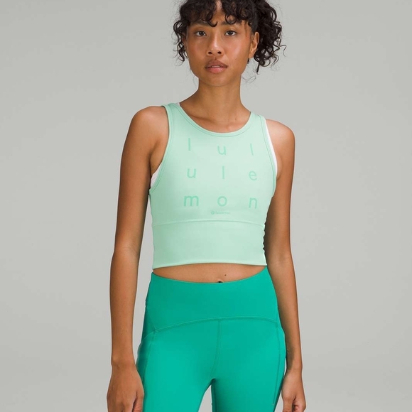 Lululemon Athletica Mint Green Cropped Tank Top Size Small Power Pivot - Picture 1 of 7